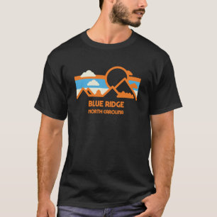 Camiseta Retro Blue Ridge North Carolina Mountain Range Sun