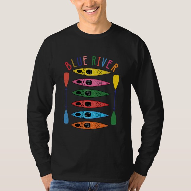 Camiseta Retro Blue River Kayaking (Frente)