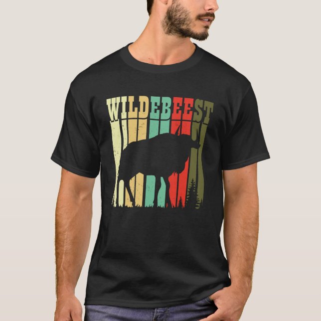 Camiseta Retro Blue Wildebeest Gnu Antelope Trophy Sport Hu (Frente)