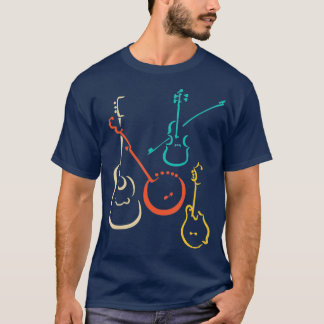 Camiseta Retro bluegrass guitars banjos fiddles mandolins