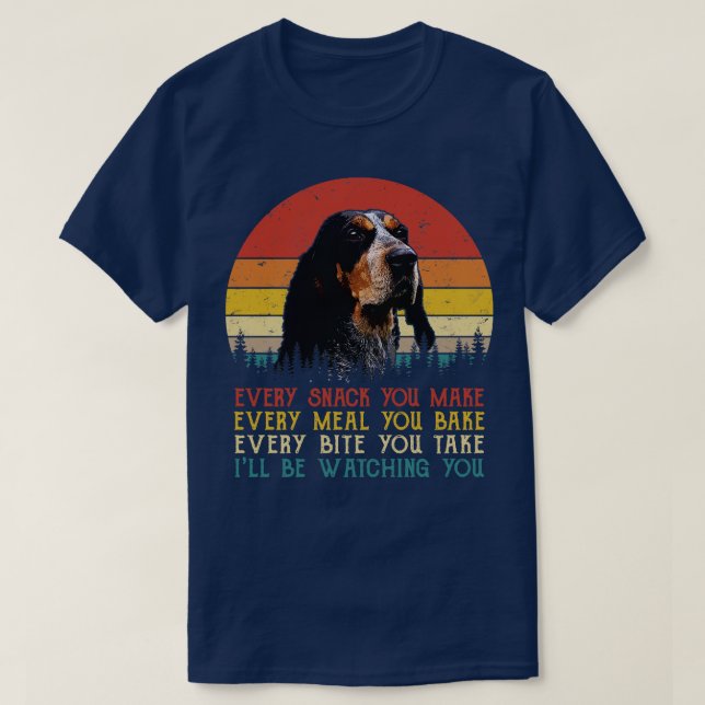 Camiseta Retro Bluetick Conhound Cada Snack Que Você Faz (Frente do Design)