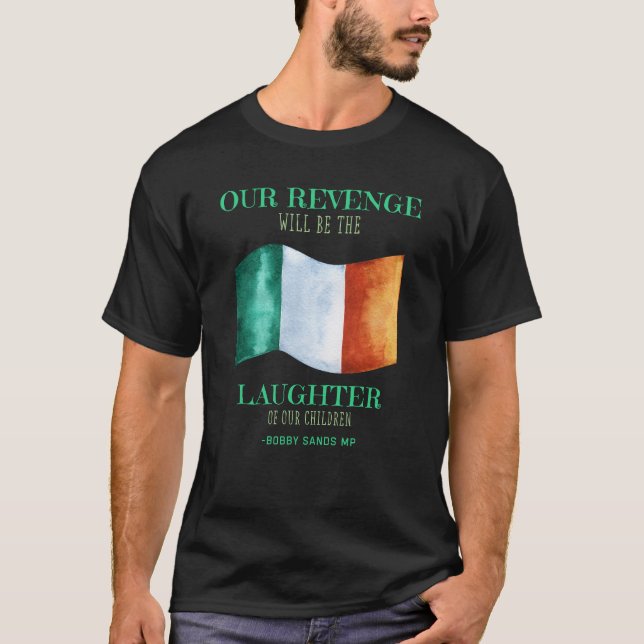 Camiseta Retro Bobby Sands Citação de Liberdade Ir (Frente)