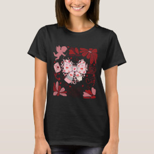 Camiseta Retro Boho Dia dos Namorados Arco de Lápis Ensino