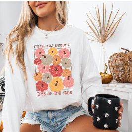 Camiseta Retro Boho Pumpkins com Cotação de Queda