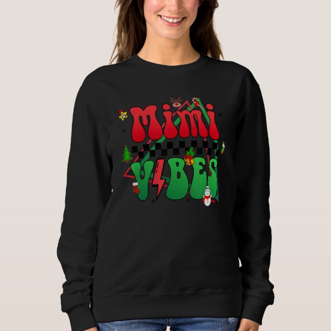 Camiseta Retro Boho Style Mimi Vibes Christmas (Frente)