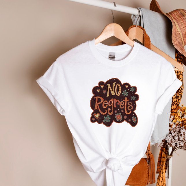 Camiseta Retro Bonito Não Lamenta Inspirividade Diversão (Criador carregado)