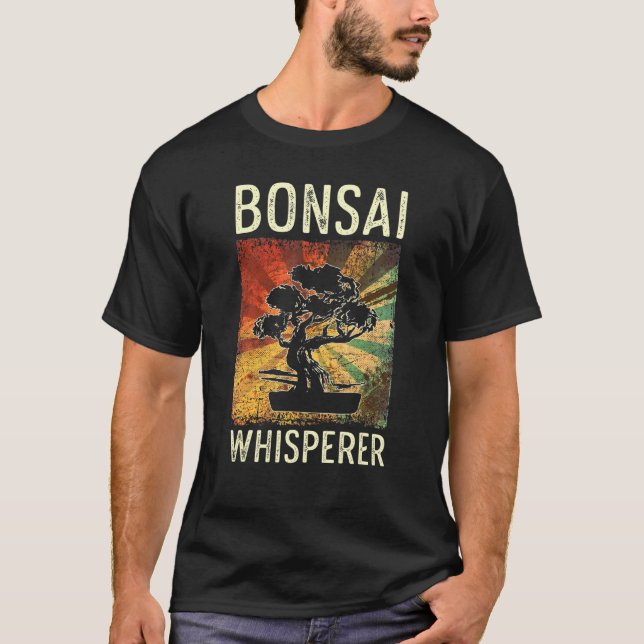 Camiseta Retro Bonsai Whisperer Gardener (Frente)