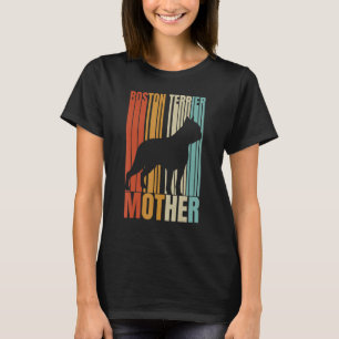 Camiseta Retro Boston Terrier Mãe Cachorro Mulher