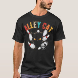 Camiseta Retro Bowling Vintage Bowler Alley-Gato Vintage