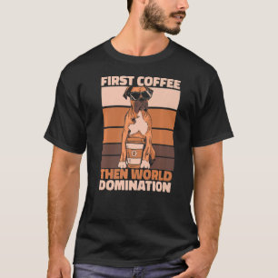 Camiseta Retro Boxer Coffee Brey Pet Vintage Boxer Do
