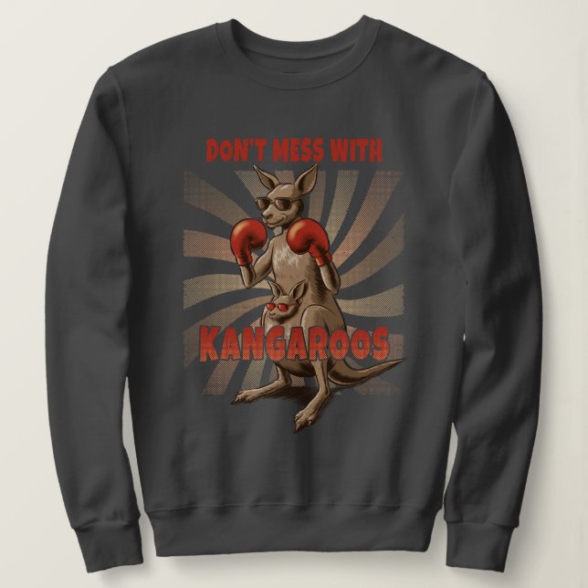 Camiseta Retro Boxing Kangaroo - Animal Engraçado (Frente do Design)