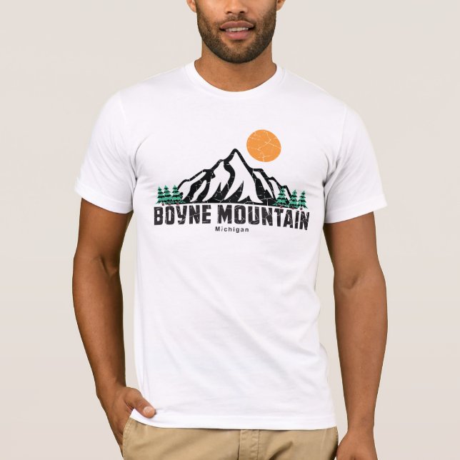 Camiseta Retro Boyne Mountain Ski Sunset (Frente)