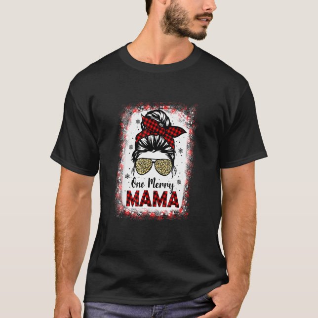 Camiseta Retro Branqueado Uma Feliz Mamã Leopard Buffalo Pl (Frente)