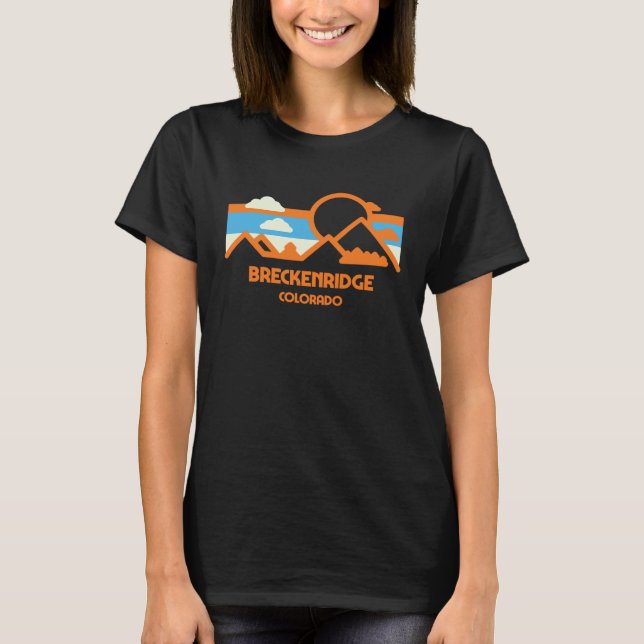 Camiseta Retro Breckenridge Colorado Mountain Range Sunset (Frente)