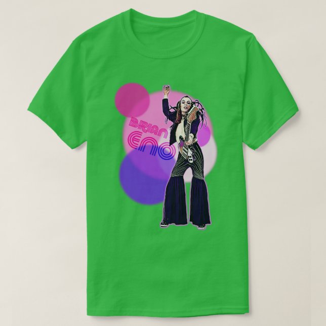 Camiseta Retro Brian Eno Roxy Fan Design (Frente do Design)