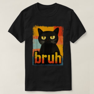 Camiseta Retro Bruh Cat Engraçado Design