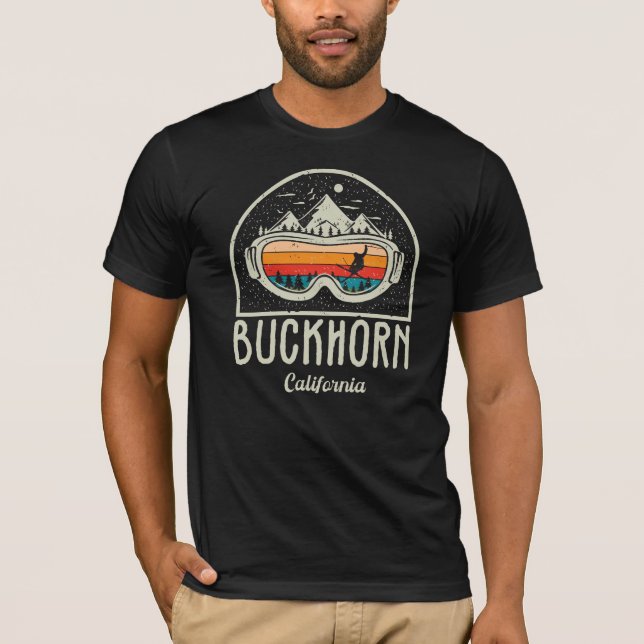 Camiseta Retro Buckhorn Mountain California Ski (Frente)