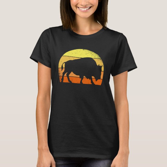 Camiseta Retro Buffalo Wild Animal I Sundown Bison (Frente)