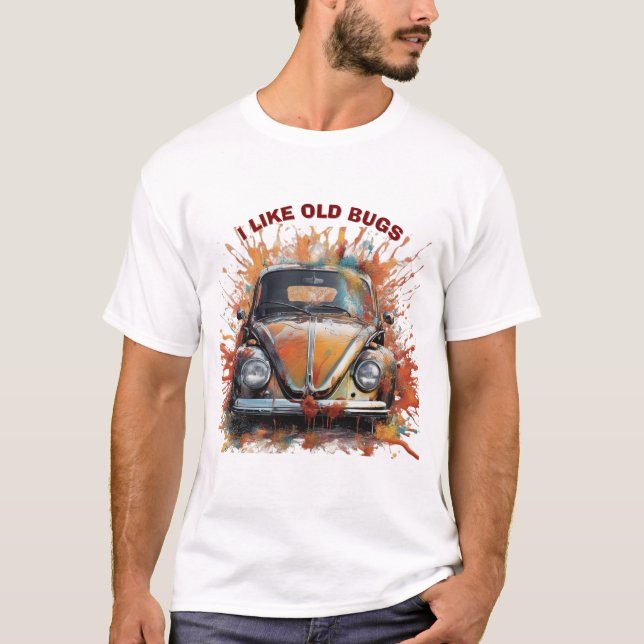 Camiseta Retro Bug – Vintage Car Splash Art (Frente)