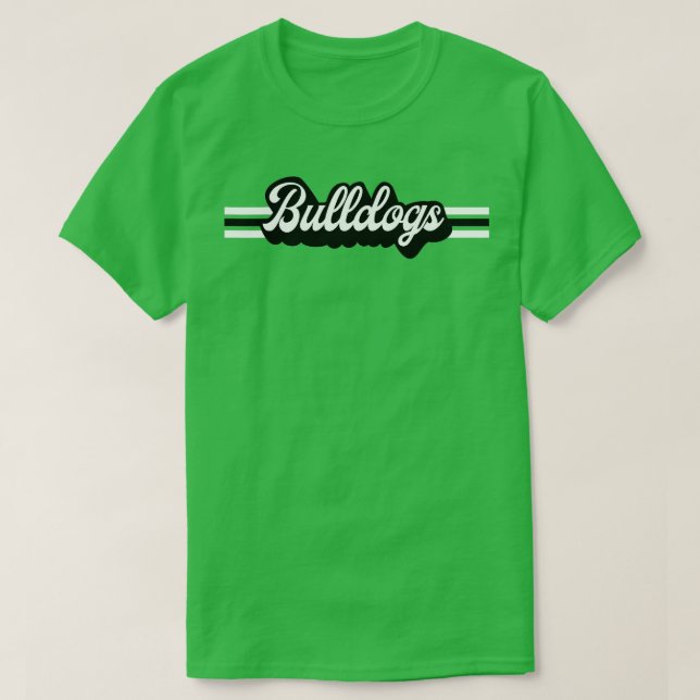 Camiseta Retro Bulldog Mascot Unisex School Spirit Buldogue (Frente do Design)
