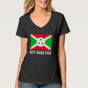 Camiseta Retro Burundi Sinalizador Melhor Dia de as mães Na