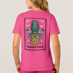 Camiseta Retro California Beach nos dois lados.