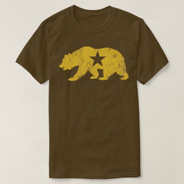 Camiseta Retro California Ouro State Bear (Frente do Design)