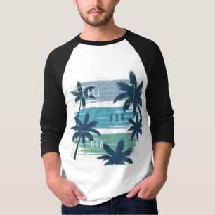 Camiseta Retro California Palm Tree - Beach Sunset Aestic