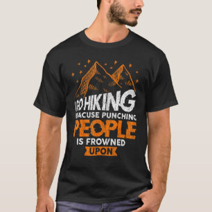Camiseta Retrô Caminhando ao Exterior Acampando Montanha Hi