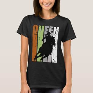 Camiseta Retro Camo Cowgirl Queen Rodeo Women Barrel Racer