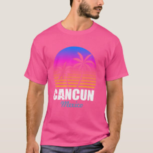 Camiseta Retro Cancún México Férias de Vintagem Sunset Souv