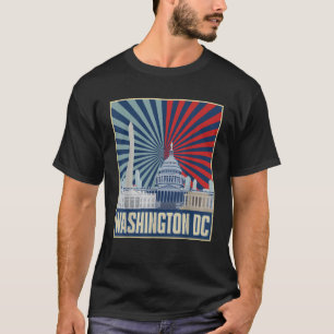 Camiseta Retro Capitólio Washington DC Bandeira Americana 4