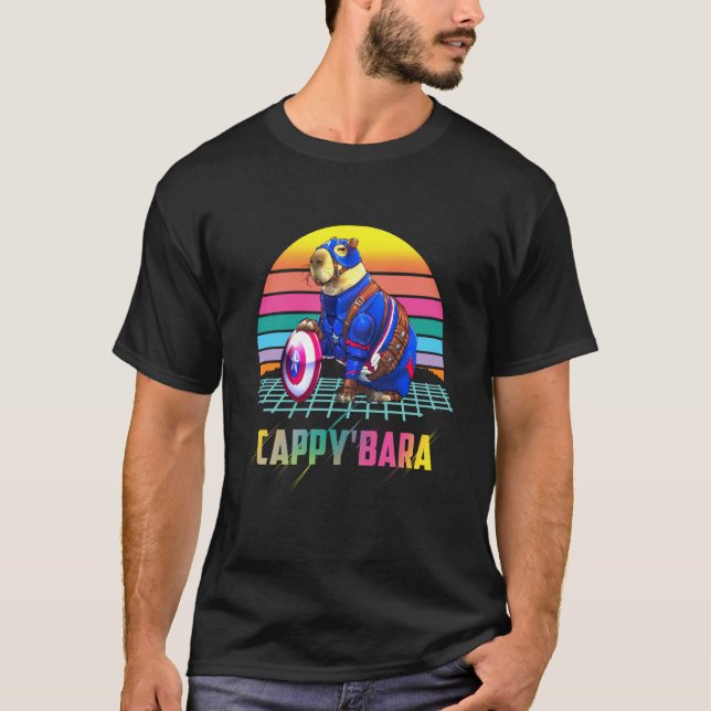 Camiseta Retro Cappy'bara  Roedor Humor Animal (Frente)