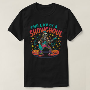 Camiseta Retro Cartografia Skeleton Music Halloween Trabalh