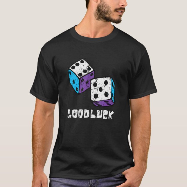 Camiseta Retro Casino Dice Player Casino Boa Sorte Jogo Nig (Frente)