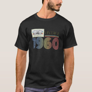 Camiseta Retro Cassette Vintage Desde 1960 63º Aniversário