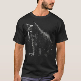 Camiseta Retro Cat ASCII Computação Homens Mulheres Engraça