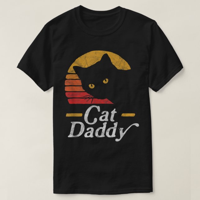 Camiseta Retro Cat Daddy Black Cat Design (Frente do Design)