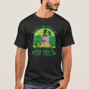 Camiseta Retro Cat Irlandês Eu sou Beijo Você Deve Ser Da D