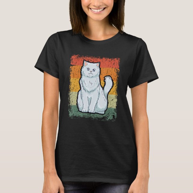Camiseta Retro Cat  Vintage Persian Cat (Frente)