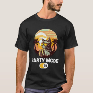 Camiseta Retro Cat Vintage Sunset 80 90 Óculos de sol Party