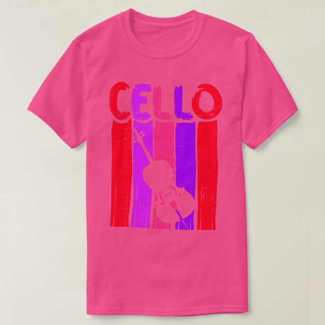 Camiseta Retro Cello Art Cellist Idea Cello Player Vermelho (Frente do Design)