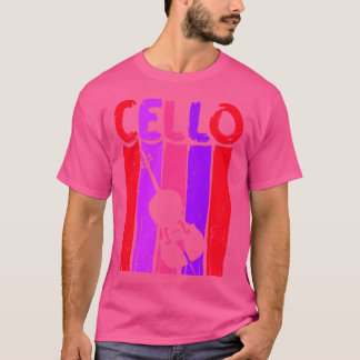 Camiseta Retro Cello Art Cellist Idea Cello Player Vermelho