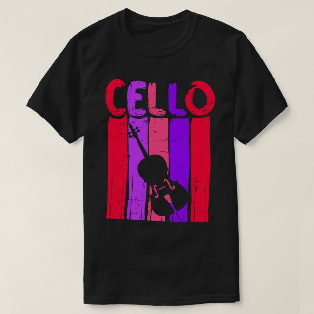 Camiseta Retro Cello Art Cellist Idea Cello Player Vermelho (Frente do Design)