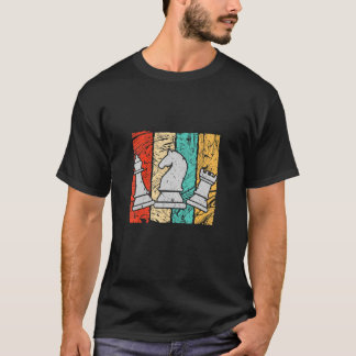 Camiseta Retro Chess Lover Chess Piece Bishop Knight & Rook