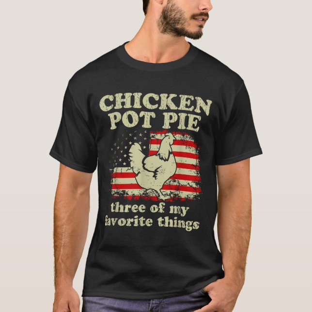 Camiseta Retro Chicken T E Three Of My Favorite Things Funn (Frente)