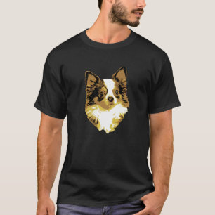 Camiseta Retro Chihuahua Bonito Com Olhos De Puppy Illus Vi