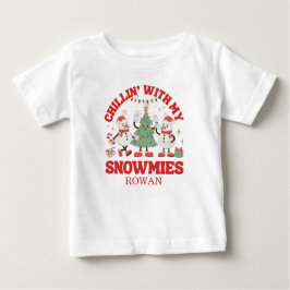 Camiseta Retro Chillin' Com Meus Snowmies de Natal
