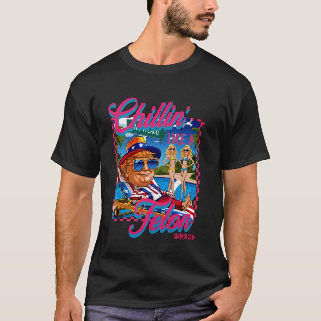 Camiseta Retro Chillin Como Felon Verão 2024 Vaca (Frente)