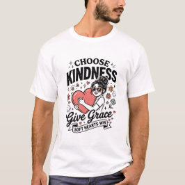 Camiseta Retro Choose Kindness Give Grace Soft Hearts Win G